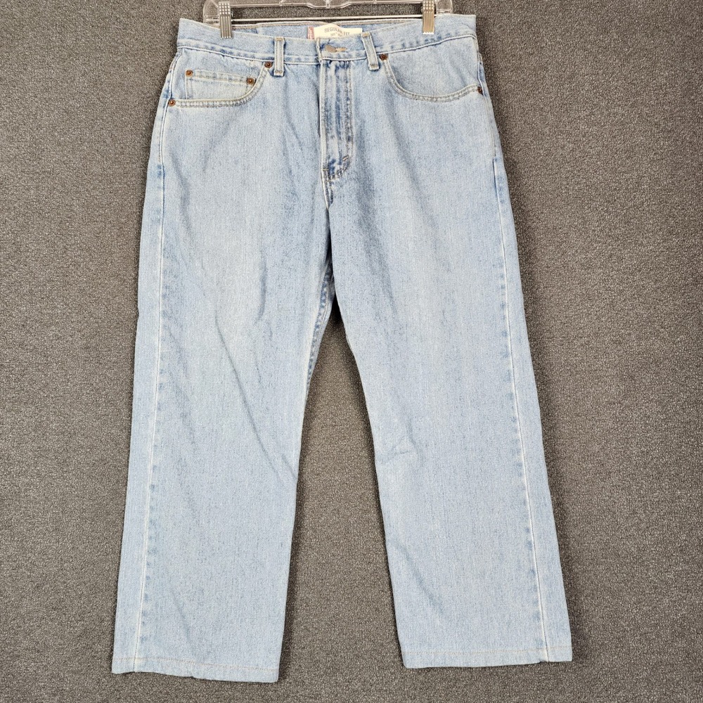 Levis 505 Regular Fit Light Wash Denim Jeans Mens 34x30 Made in Canada Blue